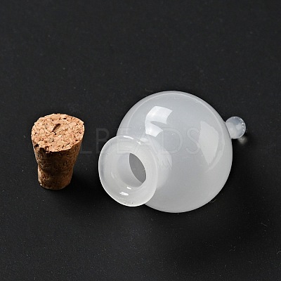 Teardrop Glass Cork Bottles Ornament AJEW-A039-01E-1