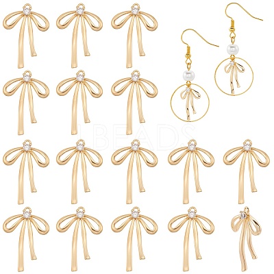 16Pcs Brass Micro Pave Clear Cubic Zirconia Pendants KK-SC0005-22-1