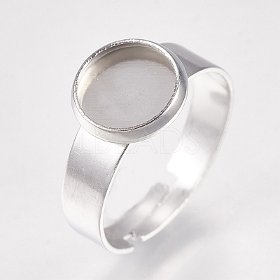 Non-Tarnish 304 Stainless Steel Pad Ring Settings X-STAS-G173-19P-8mm-1