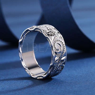 Sculptured Vine Pattern Brass Finger Rings for Women FS-WGD177A-04-1