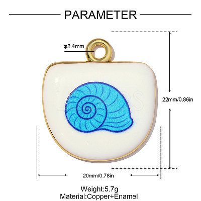 Printed Brass with Enamel Pendants KK-OY001-72G-1