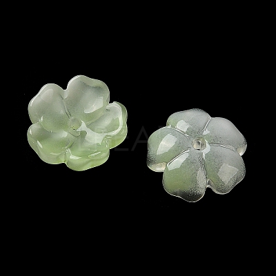 Dyed & Heated Gradient Color Glass Bead Cap GLAA-D307-01K-1