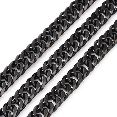 304 Stainless Steel Cuban Link Chains CHS-P007-31EB-1