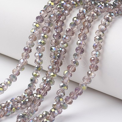 Electroplate Transparent Glass Beads Strands X-EGLA-A034-T4mm-S19-1