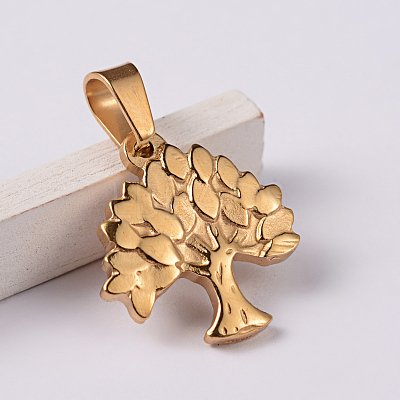 Tree 304 Stainless Steel Pendants STAS-F100-48-1