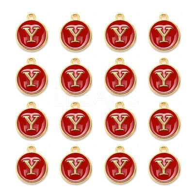 Golden Plated Alloy Enamel Charms X-ENAM-S118-03Y-1