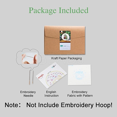 Flower Pattern DIY Embroidery Starter Kits DIY-P077-100-1