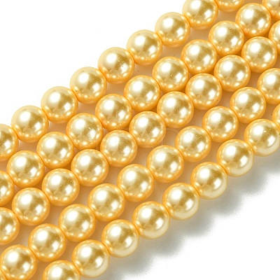 Eco-Friendly Glass Pearl Beads Strands HY-A008-8mm-RB072-1