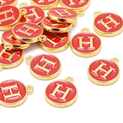 Golden Plated Alloy Enamel Charms X-ENAM-S118-03H-1