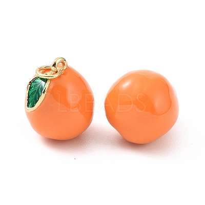 Brass Enamel Charms KK-O140-05G-1