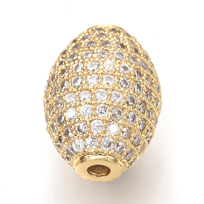 Brass Micro Pave Cubic Zirconia Beads ZIRC-Q013-128G-1