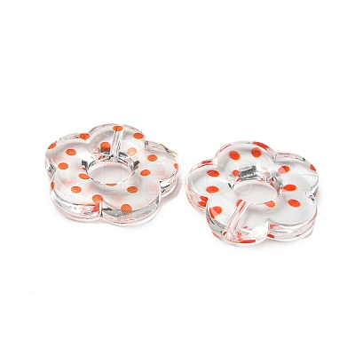 Transparent Printed Acrylic Beads OACR-H124-05B-07-1