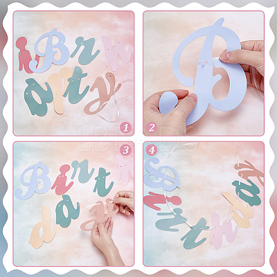 2 Bags 2 Styles Flower & Letter Paper Hanging Banner AJEW-UN0003-37-1
