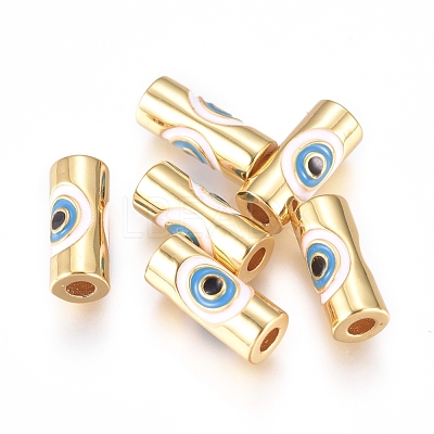 Brass Enamel Beads KK-L189-20G-1
