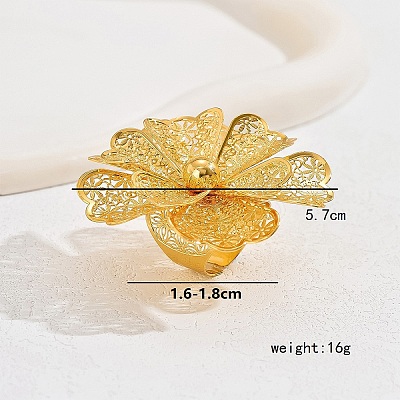 Elegant Middle Eastern Style Flower Iron Cuff Rings for Wedding Party RY8475-1