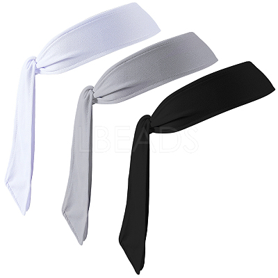 3Pcs 3 Colors Polyester Head Wrap for Exercise AJEW-CN0006-10-1
