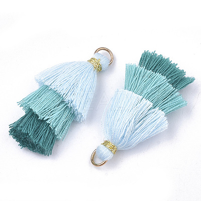 Polycotton(Polyester Cotton) Tassel Pendant Decorations X-FIND-T018-02-1