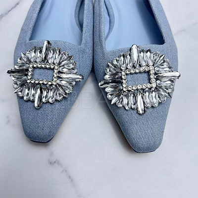 6Pcs 3 Style Alloy Crystal Rhinestone Shoe Decorations FIND-WR0011-30-1