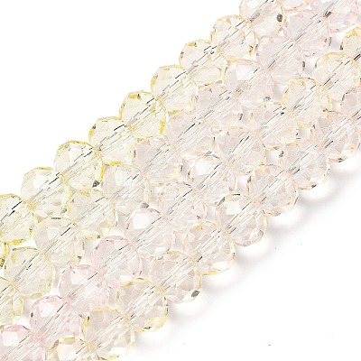 Transparent Painted Glass Beads Strands DGLA-A034-T6mm-A25-1