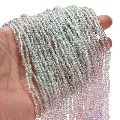 Transparent Painted Glass Beads Strands LS-DGLA-A034-T1mm-A23-1