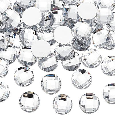 80Pcs Imitation Taiwan Acrylic Rhinestone Flat Back Cabochons GACR-FG0001-09-1