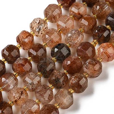 Natural Black Gold Rutilated Quartz Beads Strands GG-CBABD99-03B-1