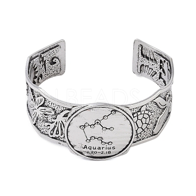 Constellation Alloy Open Cuff Bangles for Women Men LS-BJEW-C064-01AS-02-1