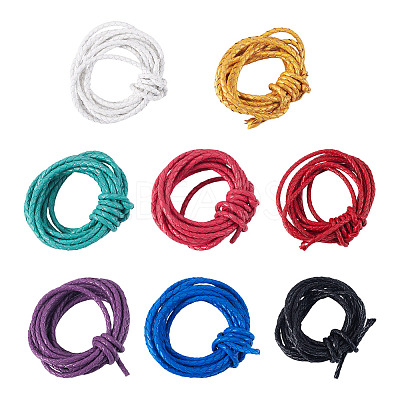 16m 8 Colors Braided Leather Cord WL-TA0001-10-1