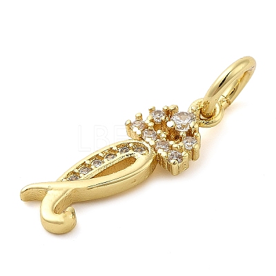 Brass Micro Pave Cubic Zirconia Pendants KK-M273-01G-L-1