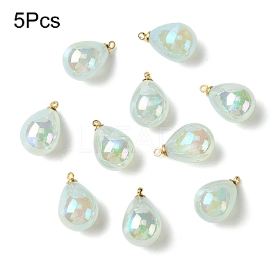 5Pcs UV Plating Acrylic Pendants FIND-YW0007-41F-1