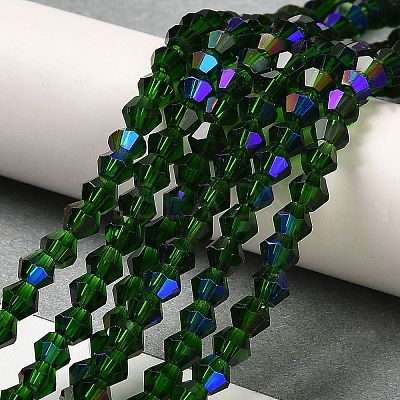 Transparent Electroplate Glass Beads Strands EGLA-A039-T3mm-L25-1