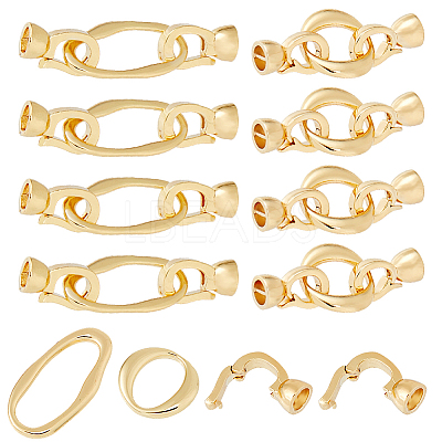 10Pcs 2 Styles Brass Fold Over Clasps KK-HS0001-31-1