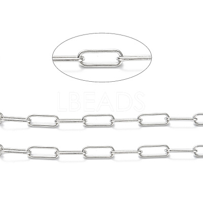 Tarnish Resistant 304 Stainless Steel Paperclip Chains CHS-L022-03P-A-1