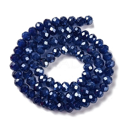 Baking Electroplate Glass Beads Strands DGLA-A039-J8mm-B04-1