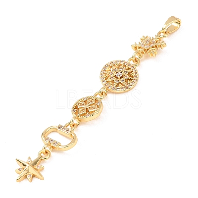 Tassel Brass Micro Pave Clear Cubic Zirconia Big Pendants KK-L271-01G-06-1