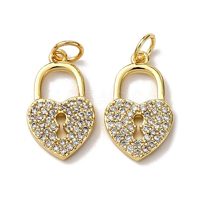 Brass Micro Pave Clear Cubic Zirconia Pendants KK-A270-03D-G-1