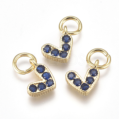 Brass Micro Pave Cubic Zirconia Charms ZIRC-F111-08G-02-1