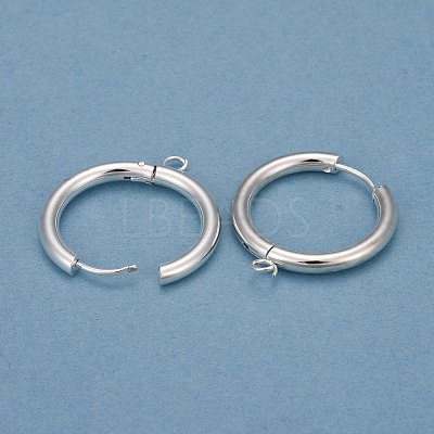 201 Stainless Steel Huggie Hoop Earring Findings STAS-P283-01K-S-1
