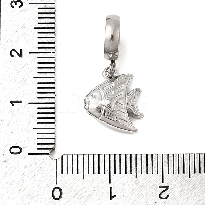 304 Stainless Steel Crystal Rhinestone Sea Animal European Dangle Charms STAS-D153-02A-P-1