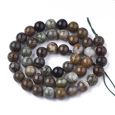 Natural Serpentine Beads Strands G-S333-8mm-015-1