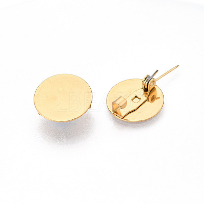 PVD Vacuum Plating 304 Stainless Steel Brooch Cabochon Settings STAS-E547-08J-G-1
