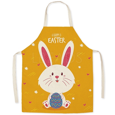 Cute Easter Rabbit Pattern Polyester Sleeveless Apron PW-WG98916-22-1