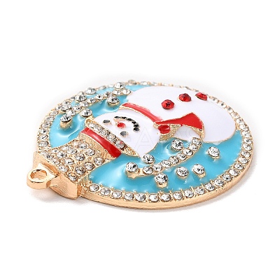 Christmas Zinc Alloy Rhinestone Pendnats PALLOY-K008-02B-KCG-1