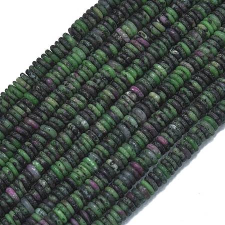 Frosted Natural Ruby in Zoisite Beads Strands G-K389-C20-01-1