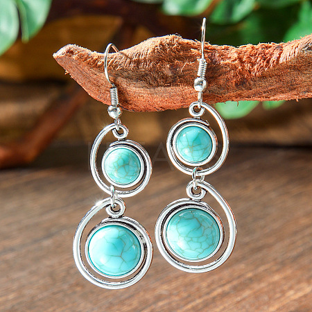Bohemian Style Alloy Acrylic Dangle Earrings WG0B115-08-1