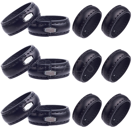 50Pcs Imitation Leather with Alloy Waist Belt Keeper Rings FIND-CP0002-44-1