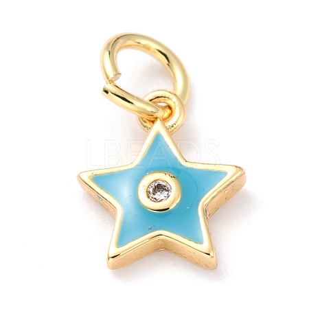 Brass Enamel Pendants KK-M218-10C-RS-1