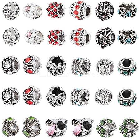 SUNNYCLUE Antique Silver Plated Alloy European Beads MPDL-SC0001-01-1