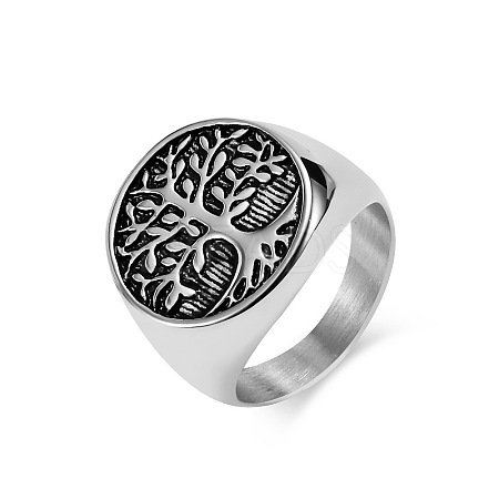 Retro Stainless Steel Tree of Life Finger Ring FIND-PW0020-06E-AS-1