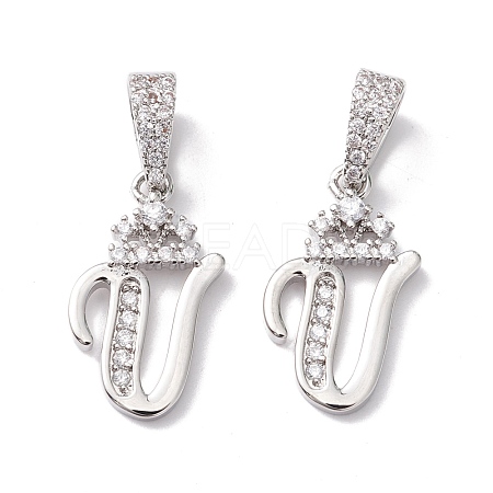 Eco-Friendly Brass Micro Pave Cubic Zirconia Pendants KK-K265-01P-V-1